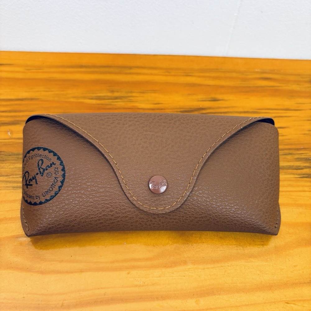 Ray Ban Brown Glasses Case Snap Closure Lined‎ Interior - Case Only